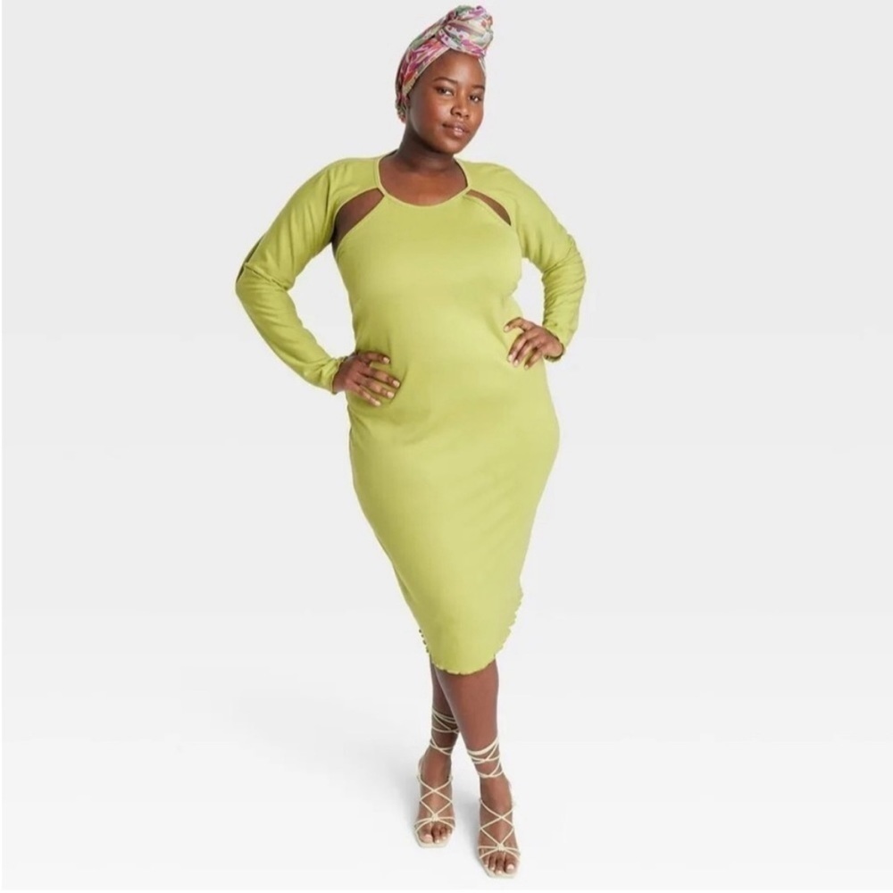 Sammy B Target Collab Black History Month Green Bodycon Cutout Dress - 4X‎